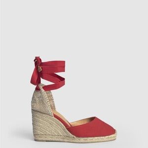 CASTAÑER Carina 80 canvas wedge espadrilles in Red EU 40
